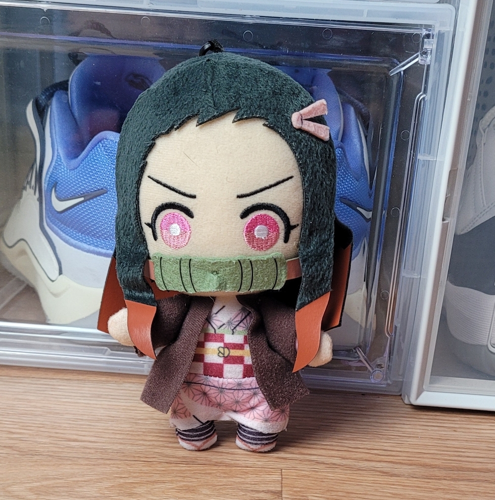 Plush Demon Slayer Nezuko with Keychain Bag Clip by Bandai - 6.5" Tall